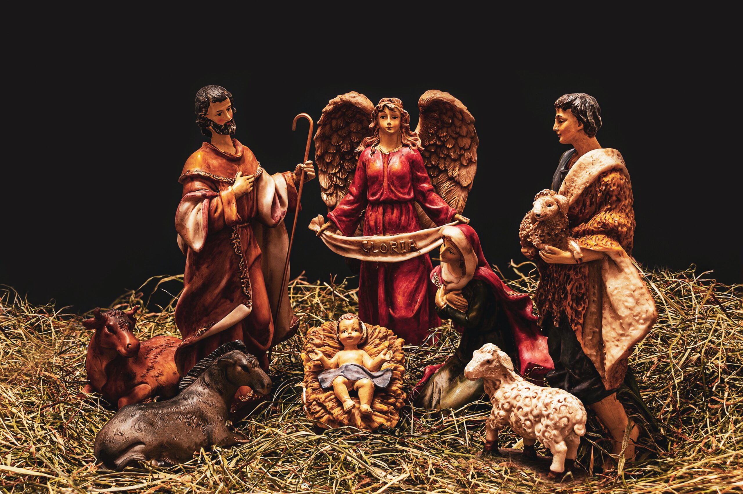 Grafika przedstawiająca figurki z Szopki Bożonarodzeniowej