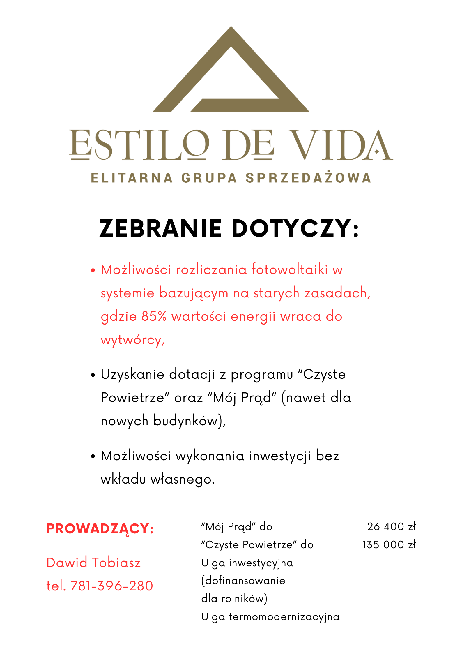 Plakat informacyjny o zebraniu