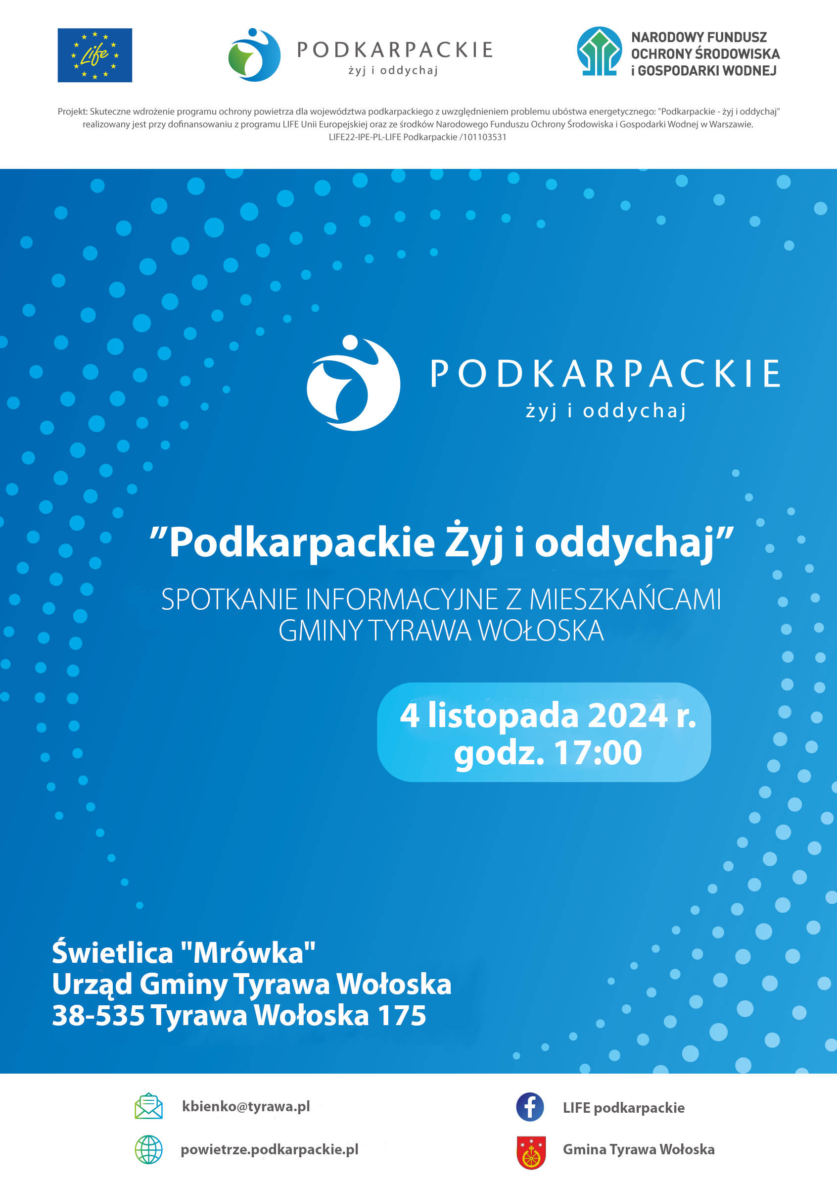 Zaproszenie na spotkanie informacyjne dot. projektu „LIFE Podkarpackie – Żyj i Oddychaj”!